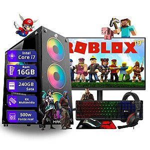 PC Gamer Completo Core i7 4ª Geração 16gb 240gb ssd sata Monitor de 19