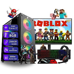 PC Gamer Completo Core i7 4ª Geração 8gb 256gb ssd nvme Monitor de 19