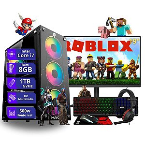 PC Gamer Completo Core i7 4ª Geração 8gb 1tb ssd nvme Monitor de 19