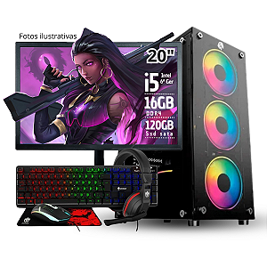 Pc Gamer Completo Pc Master Core I5 6400 16gb Ddr4 120gb Monitor 20