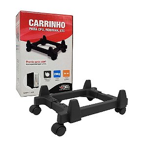 Carrinho Suporte Cpu Computador No-Break com Rodinhas Preto - Force Line 4624