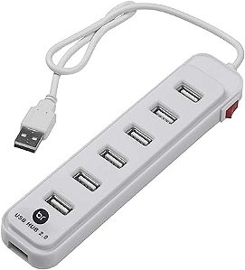 Hub USB 20 7 Portas Branco - BRIGHT
