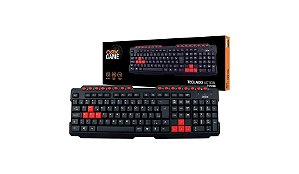 Teclado OEX Action TC200, USB, ABNT2, Preto E Vermelho