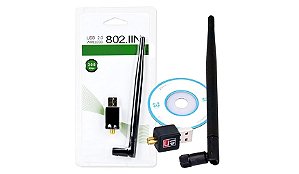 Adaptador Receptor Wireless Usb 2.0 5dbi Wifi Pc Notebook  al-c818