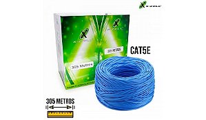 Caixa Cabo De Rede Cftv 305 Metros Azul Cat5e Xcell