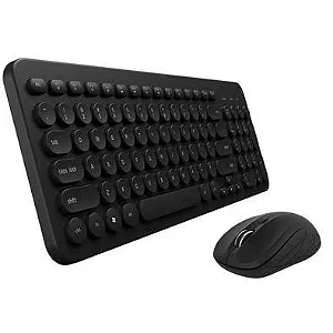 Teclado E Mouse Sem Fio Bright 585, Wireless, Ergonômico, Teclas Redondas, Plug and Play, Resistente à água