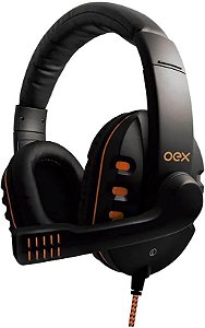 Headset Gamer Action Oex Hs200 Conector P2 Preto E Laranja