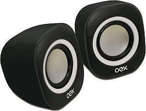 Caixa Acústica Speaker Round 8W USB/P2, Newex, SK100 Black