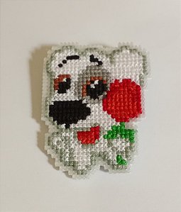 BROCHE DOG FLOWER