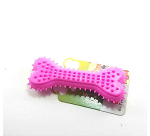 BRINQUEDO MASSAGEADOR OSSO CRAVO DE BORRACHA ROSA