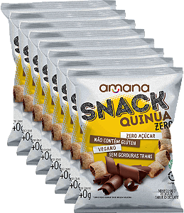 SNACK DE QUINUA RECHEADO SABOR CHOCOLATE ZERO PACK C/ 8