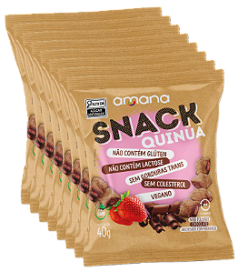 SNACK DE QUINUA COM CACAU RECHEADO DE MORANGO PACK C/ 8