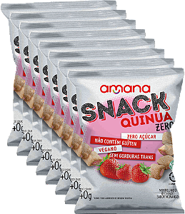 SNACK DE QUINUA RECHEADO DE MORANGO ZERO PACK C/ 8