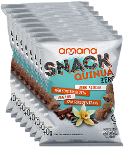 SNACK DE QUINUA COM CACAU RECHEADO DE BAUNILHA ZERO PACK C/ 8