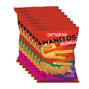 AMANITOS QUINUA QUEIJO NACHO PACK C/ 8