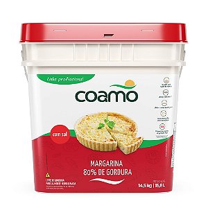 Margarina com Sal 80% de Lipídeos Balde 14,5 kg - Coamo