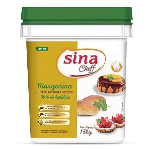 Margarina sem Sal 80% de Lipídeos Balde 15 kg - Sina