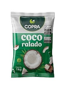 Coco Ralado Fino Umido e Adoçado Pacote 1 kg - Copra