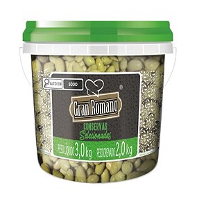 Azeitona Verde s/ Caroço 20/24 Balde 2 kg - Gran Romano