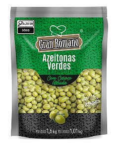 Azeitona Verde c/ Caroço Miúda Pacote 1,01 kg - Gran Romano