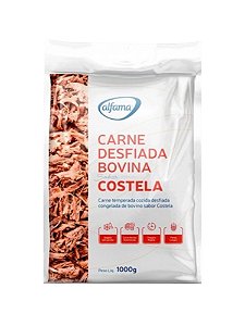 Costela Bovina Desfiada Cozida e Congelada Pacote 1 kg - Alfama