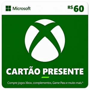 Microsoft Xbox Gift Card Saldo R$60 Reais