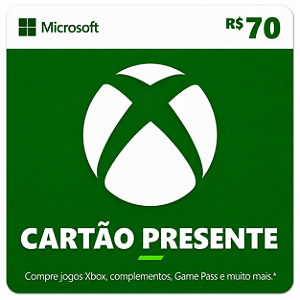 Microsoft Xbox Gift Card Saldo R$70 Reais