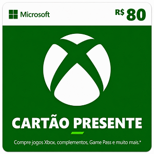 Microsoft Xbox Gift Card Saldo R$80 Reais