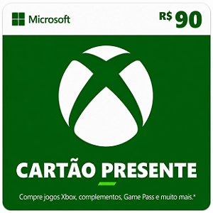 Microsoft Xbox Gift Card Saldo R$90 Reais