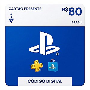 PlayStation PSN Gift Card Saldo R$ 80 Reais