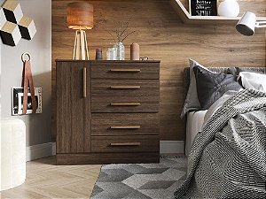 Cômoda - 1P 5G  - Advantage - Capuccino Wood