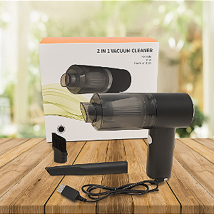 Mini Aspirador Portátil 2 em 1 Sem Fio USB Doméstico/Automotivo Recarregável Bivolt Vacuum Cleaner