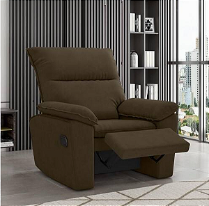 Poltrona - Do Papai Reclinável - Tec.Sintetico Liso PU (Marrom)