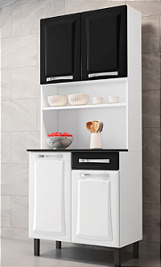 Cozinha - Pratik - 4P - 1G - Branco/Preto