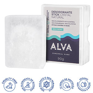 Desodorante Alva Cristal S/alumínio 100% Natural 90g Vegano