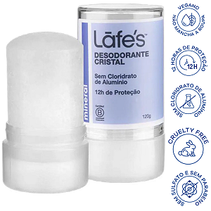 Desodorante Lafe's Cristal Sem Alumínio Vegano 120g - Vegano