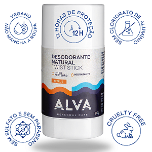 Desodorante Natural e Vegano Twist Stick Citrus 55G - Alva