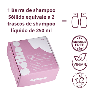 Shampoo em Barra para todos os tipos de cabelos 80g - Sóllido