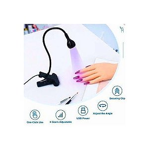 Lanterna UV Portátil  preta c/Clip de Mesa