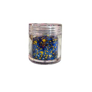 Potinho de Glitter Azul e Dourado