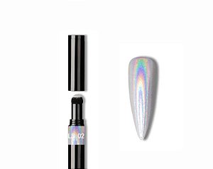 Caneta Pó Cromo Prata Holográfica LS02