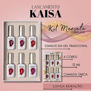 KIT ESMALTES GEL KAISA 6UN -Coleção Marsala