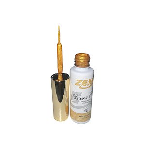 Zem Esmalte Pincel Fino Dourado 10ml