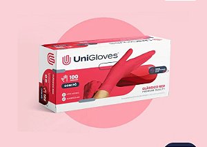 UniGloves Luva de látex EP Cereja para procedimento (pouco pó)