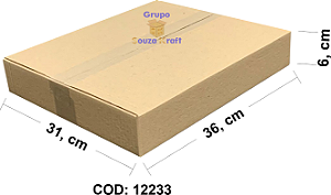 Caixa de Papelão Maleta Normal 36x31x6cm - Pacote com 50