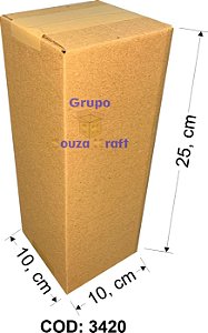 Caixa de Papelão Maleta Normal 10x10x25 - Pacote com 100
