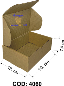 Caixa de Papelão SEDEX Corte Vinco 19x13x7 - Pacote com 100