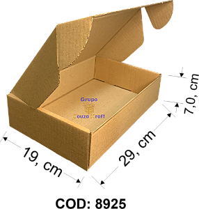 Caixa de Papelão SEDEX Corte Vinco 29x19x7 - Pacote com 50