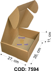 Caixa de Papelão SEDEX Corte Vinco 35x27x11 - Pacote com 20