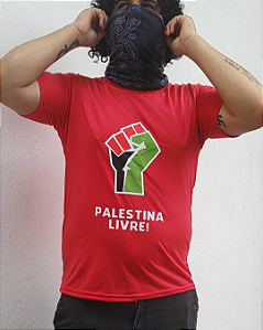Camisa camiseta palestina livre free palestine vermelha